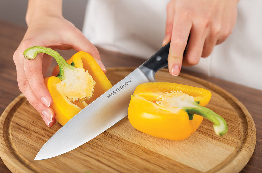 MASTERPAN Chef's Knife With Stainless Steel blade & Cover, 8" (20cm)