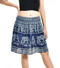 Bohotusk Blue Amboseli Elephant Print Short Skirt SM to LXL