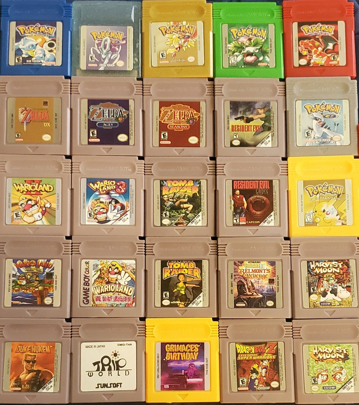 GBC Video Game Cartridge Collection Nintendo Gameboy Color