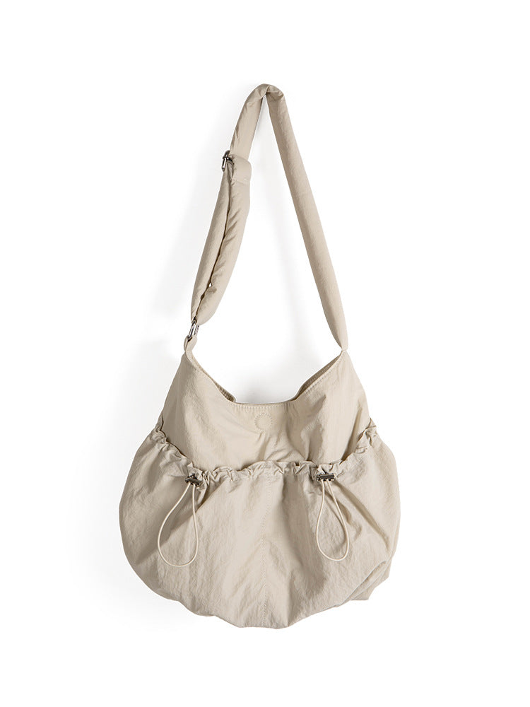 Women's Design Drawstring Ruffle Lightweight Versatile Large Crossbody Bags