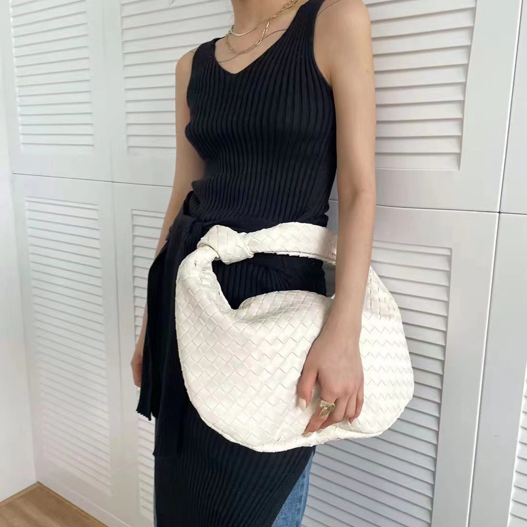 Women's Knotted Handmade Woven Capacity Hand Carrying Armpit Bags