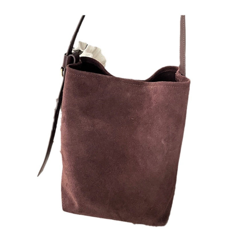 Women's Frosted Cowhide Commuter Large Capacity Idle Style Underarm Bags