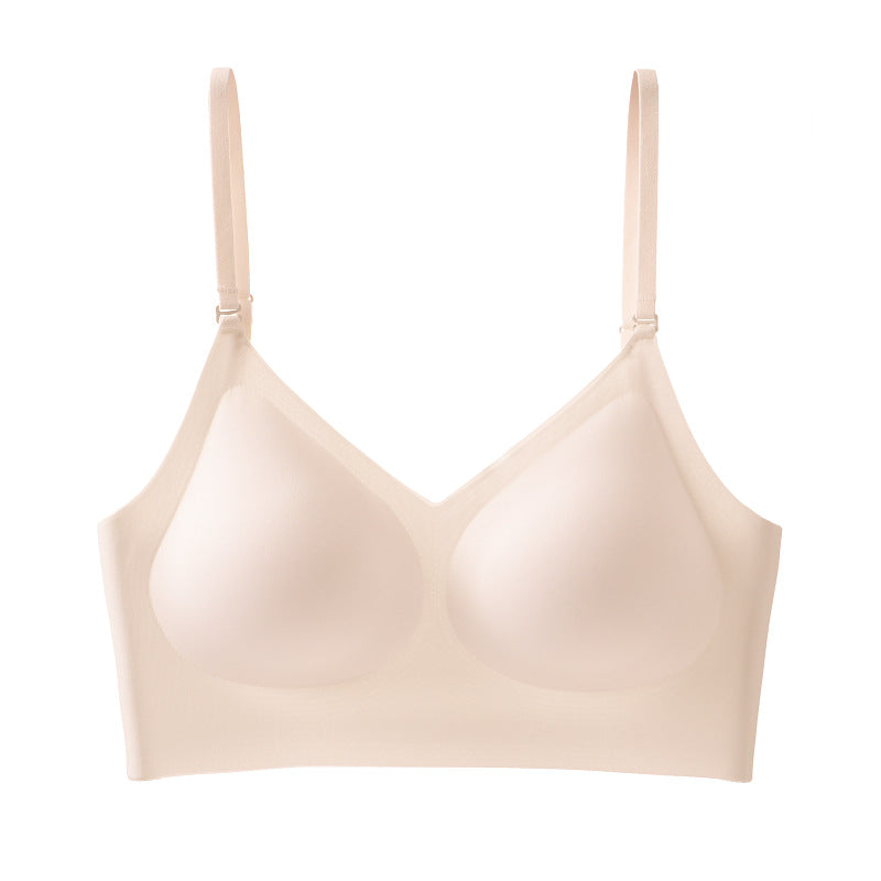 Summer French Seamless Bare Back Underwear Women Thin U Shaped Beauty Back Halter Invisible Multiple Wear Comfortable Bra