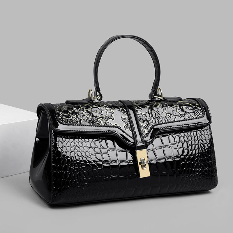 Women's Large Capacity Crocodile Pattern Fashion Retro Crossbody Bags