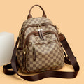 Women's High-grade Chessboard Plaid Year Texture Backpacks