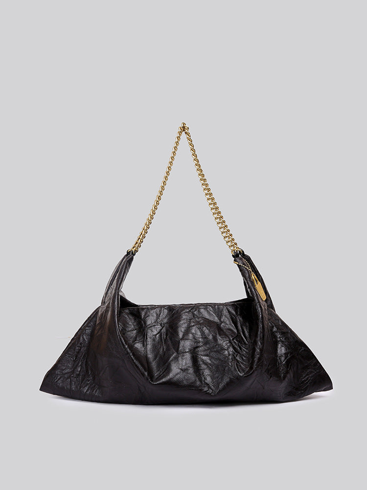Women's Underarm Fashion Embossed Wrinkled Leather Retro Bags