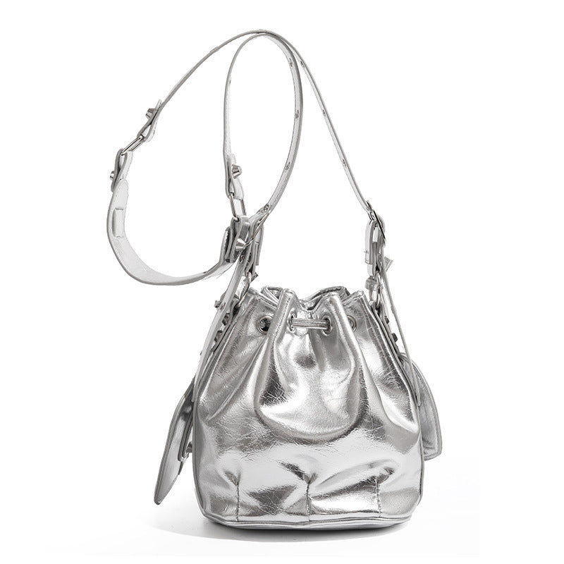 Women's Fashion Rivet Motorcycle High-grade Leisure Commute Crossbody Bags
