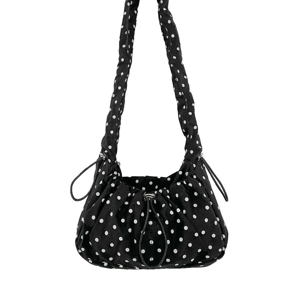 Women's Korean Style Polka Dot Fresh Drawstring Small Square Bags