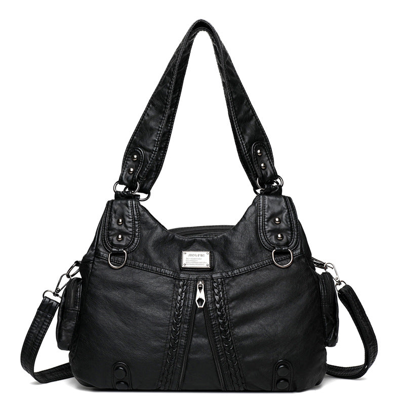 Innovative Women's Washed Leather Soft Practical Shoulder Bags