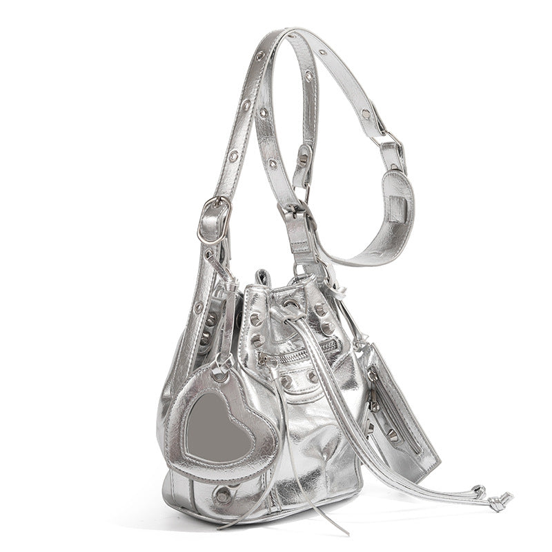 Women's Fashion Rivet Motorcycle High-grade Leisure Commute Crossbody Bags