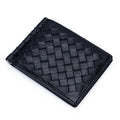 Women's & Men's & Authentic Leather Weave Gold Clip Ladies Wallets