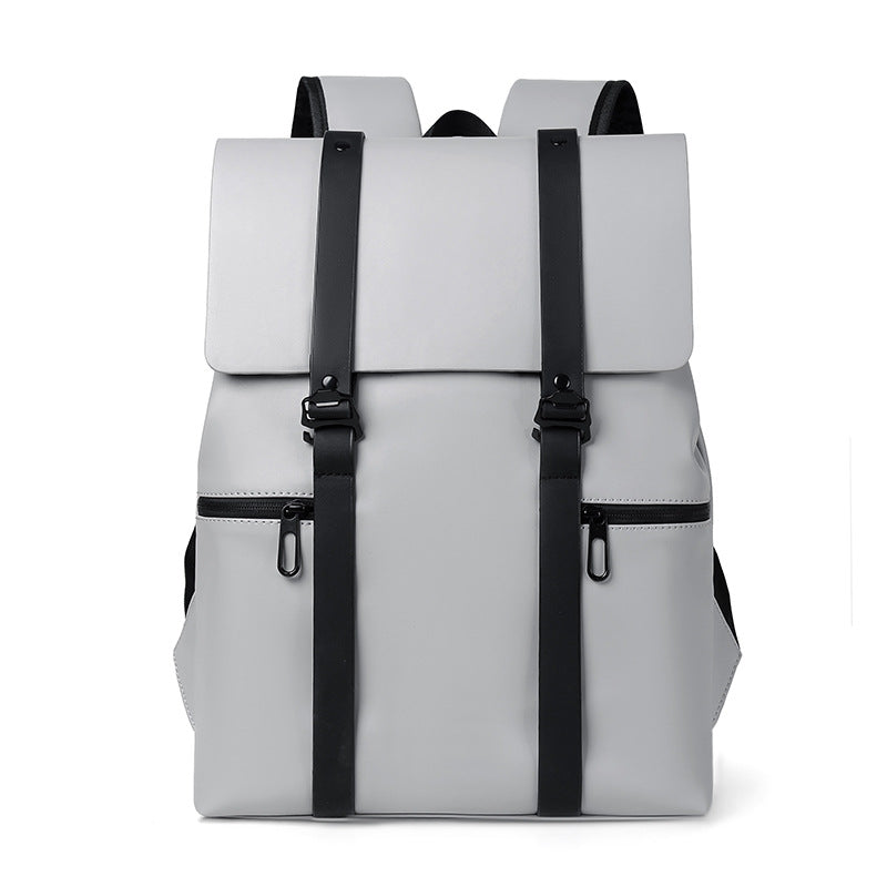 Men's Commuter Leather Waterproof Large Capacity Decompression Backpacks