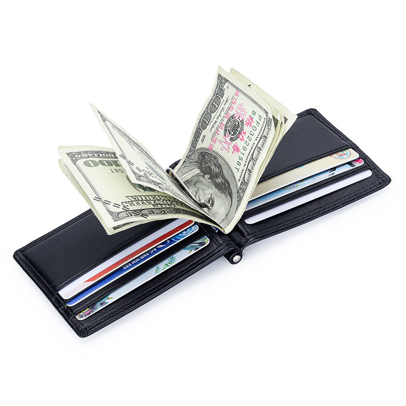 Women's & Men's & Authentic Leather Weave Gold Clip Ladies Wallets