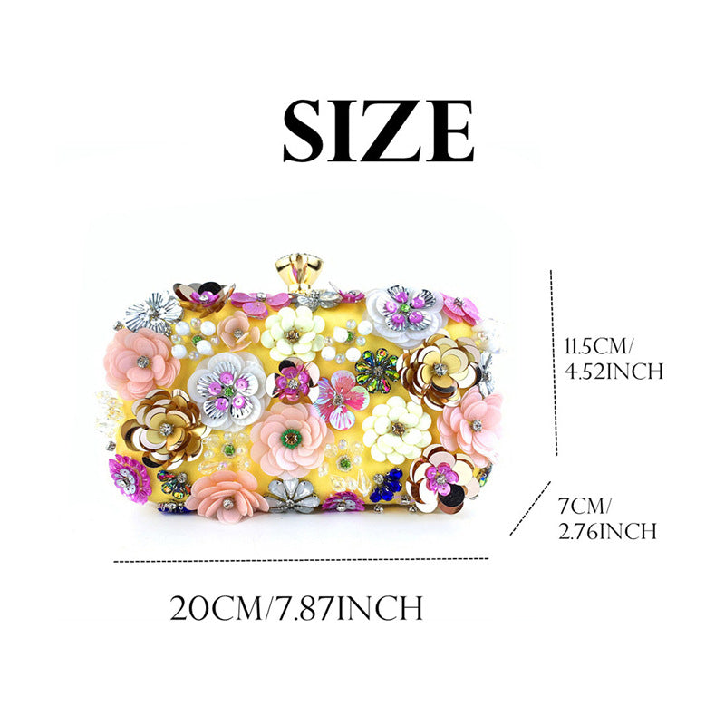 Women's Dinner Fashion Handmade Flower Sequins Wedding Handbags