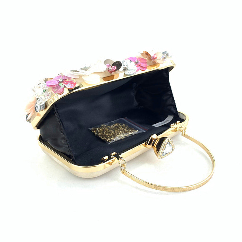 Women's Dinner Fashion Handmade Flower Sequins Wedding Handbags