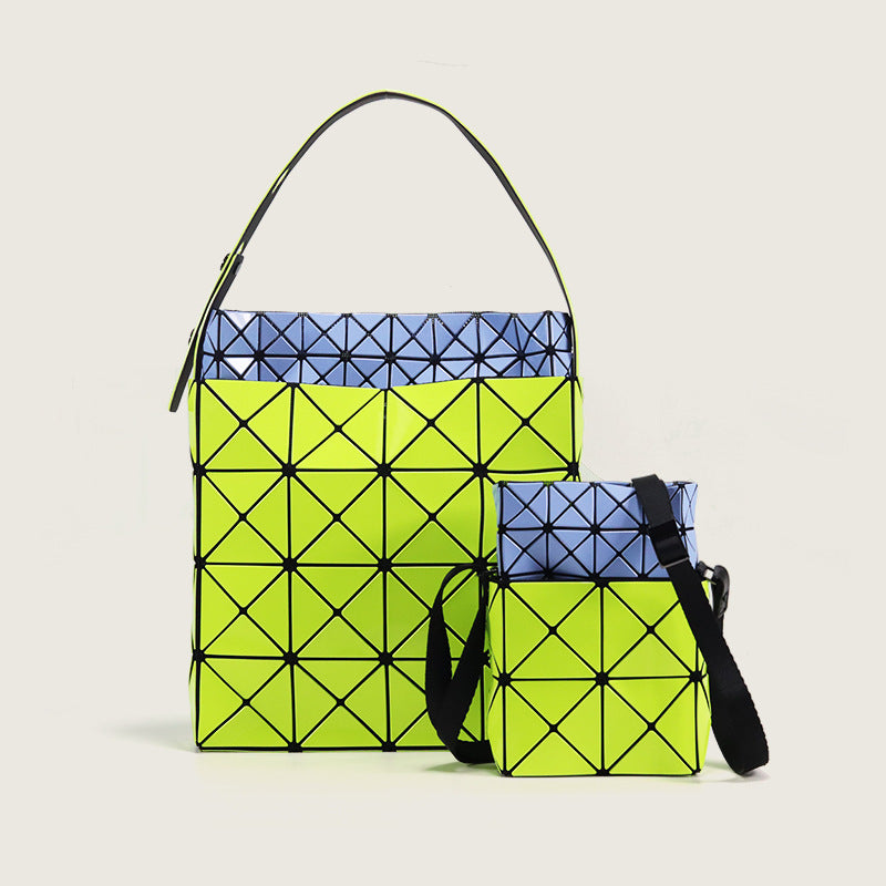 Women's Box Color Matching Bird's Nest Geometric Small Square Bags