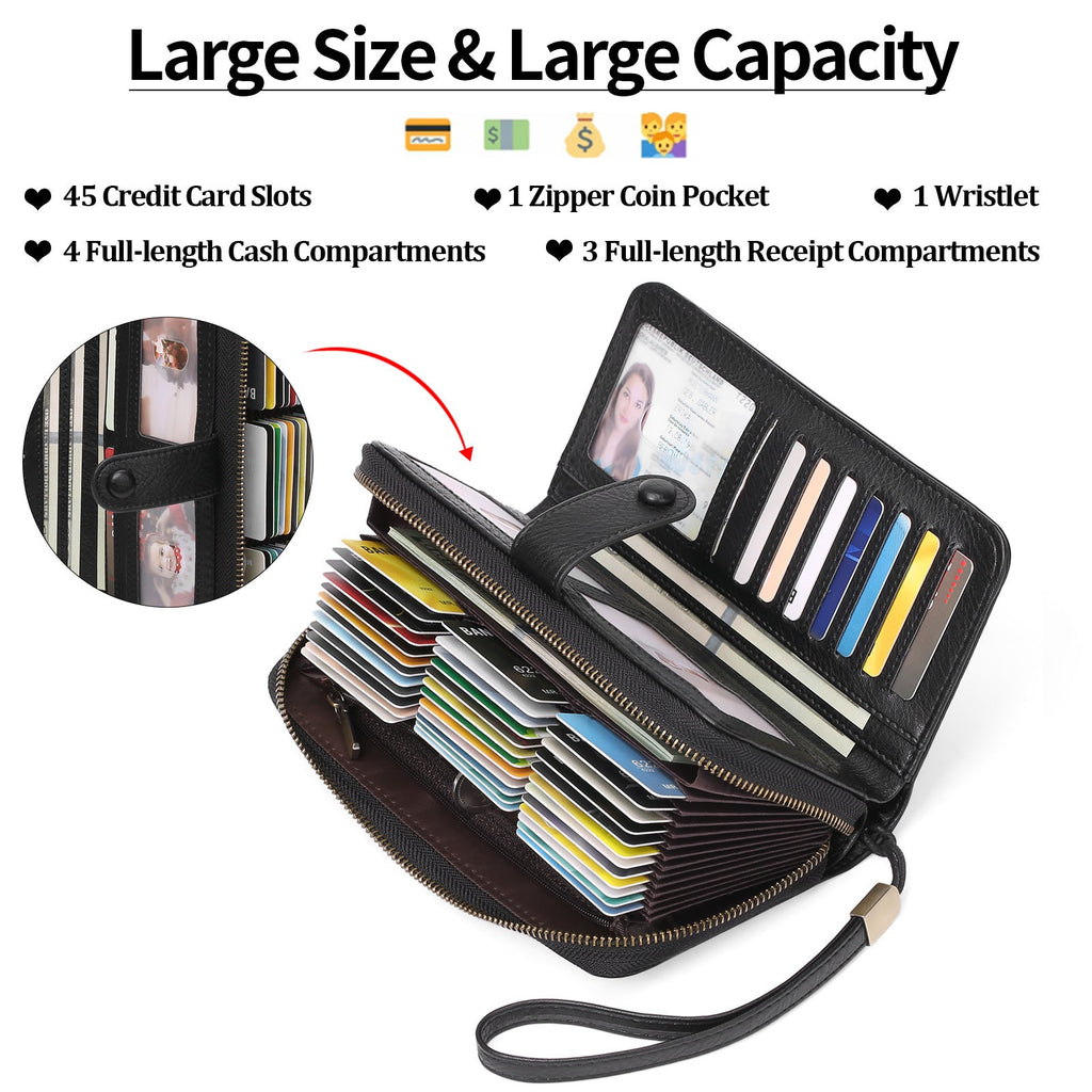 Women's Expanding Long Passport Multiple Slots Position Ladies Wallets