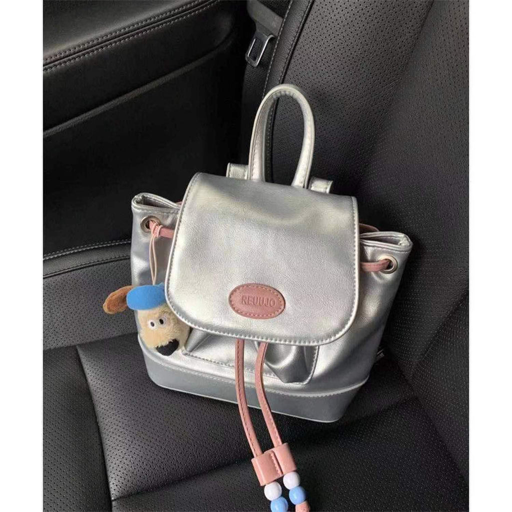 Backpack Purse for Girls Teens, Female New Out Silver Backpack, Casual Backpack Purse