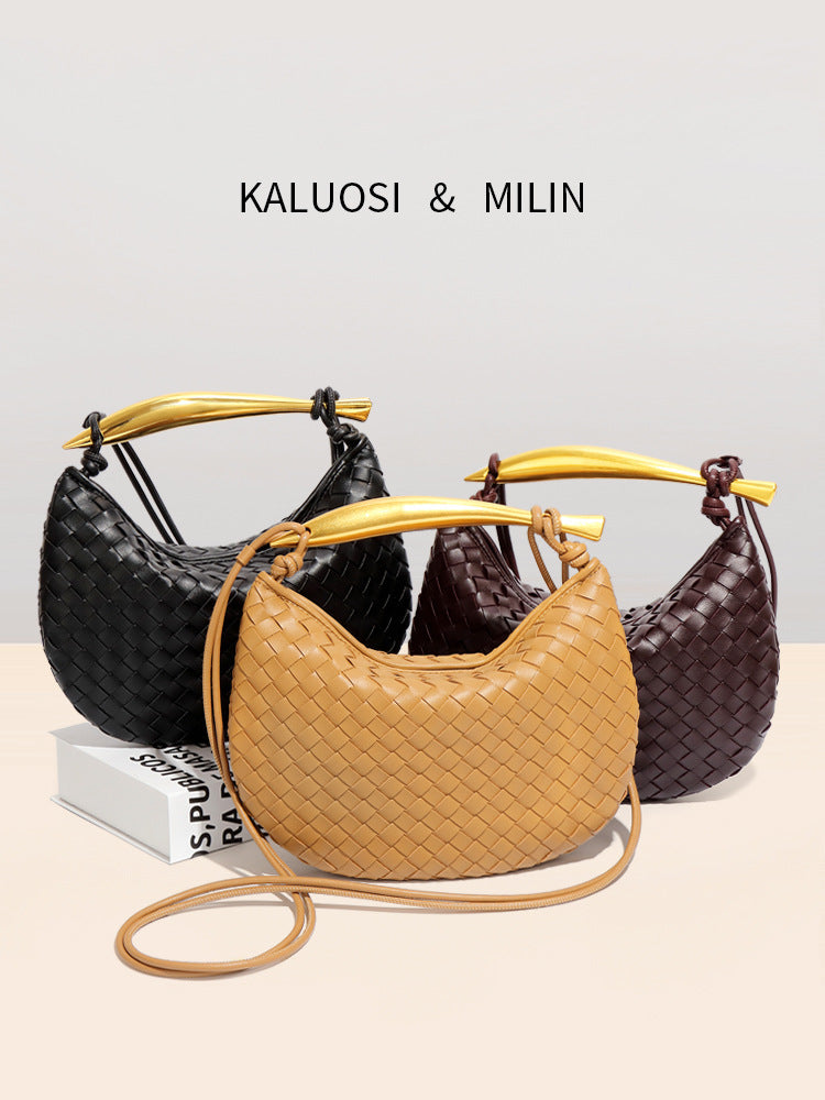 Women's Woven Sardine Simple Fashion Metal Portable Shoulder Bags