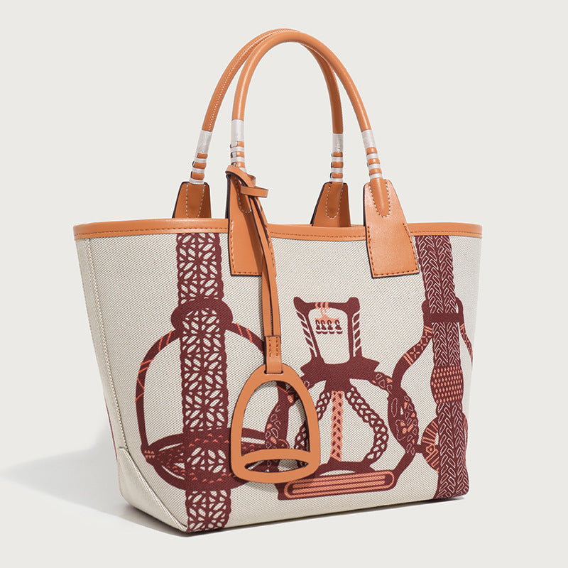 Women's Printed Fashion Canvas Textured Female Handmade Handbags
