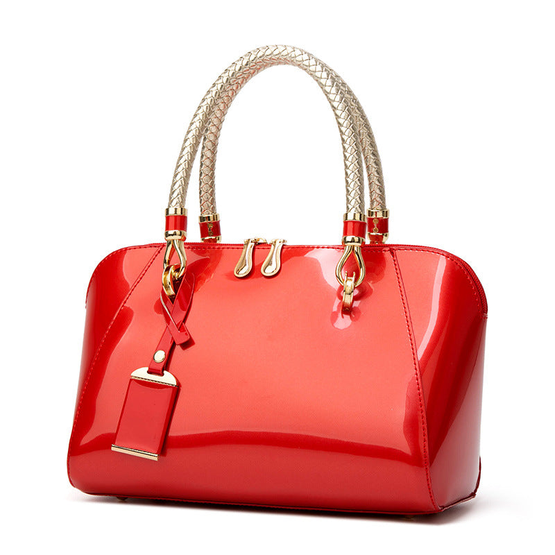 Women's Bright Leather Portable Fashion Korean Style Bags