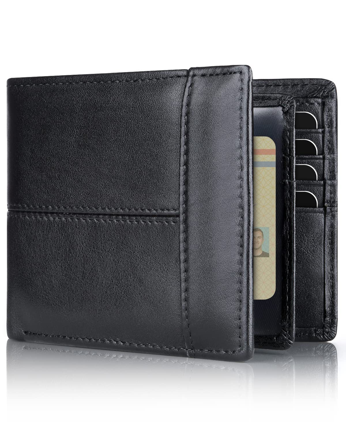 Men's First Layer Short Carbon Fiber Cowhide Men's Wallets