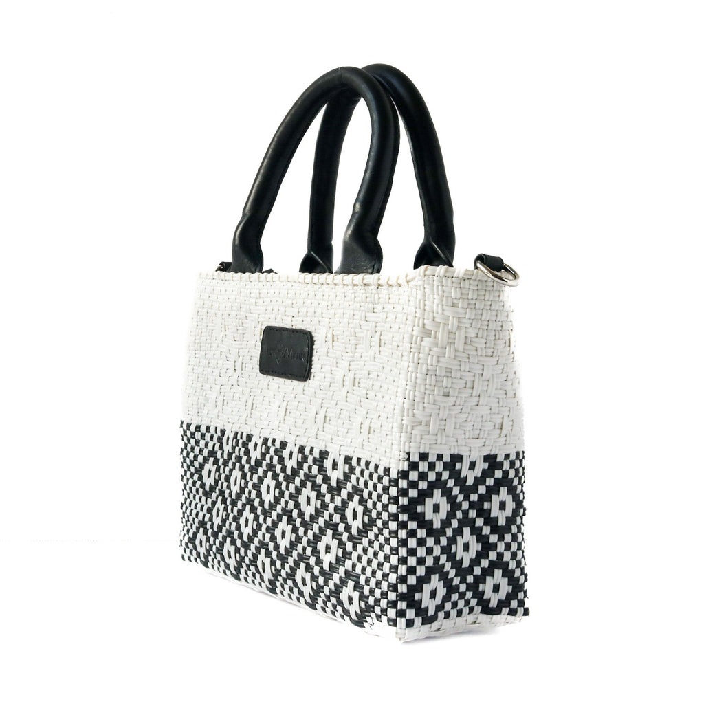 Tin Marin White Small Woven Crossbody Bag