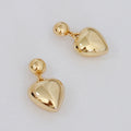Puffy Heart Dangle Earrings | Romantic Alloy Metal Earrings - Femstylo