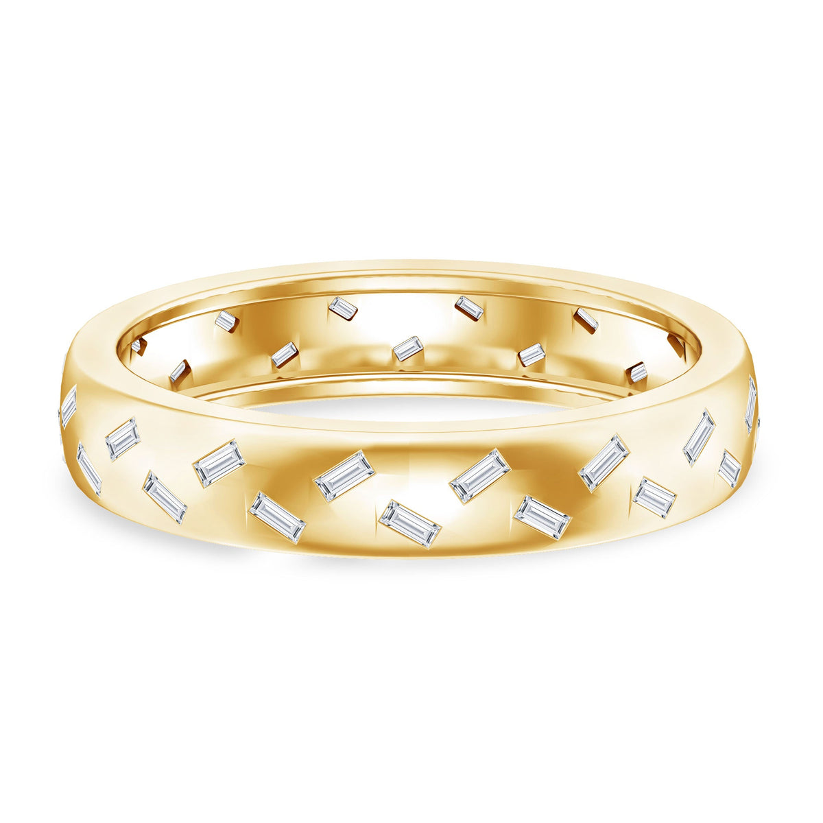 Baguette Cut Lab Grown Diamond Wedding Band With Certificate