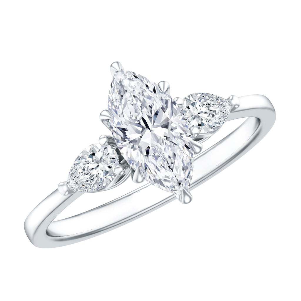 Certified Lab Grown Diamond Three Stone Engagement Ring for Women