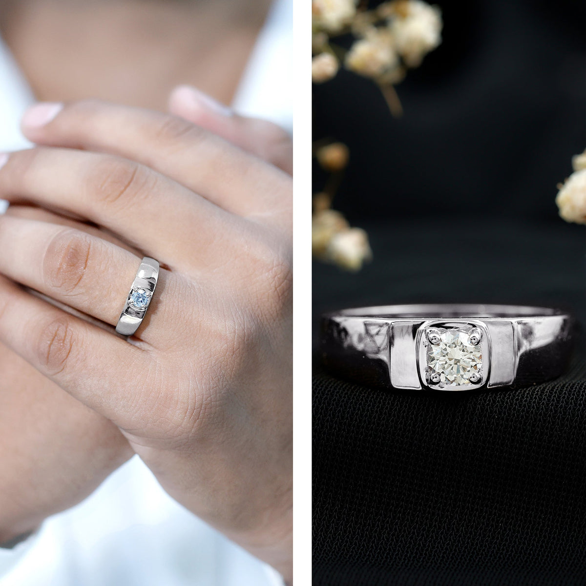 Brilliant Cut Lab Grown Diamond Engagement Ring for Men