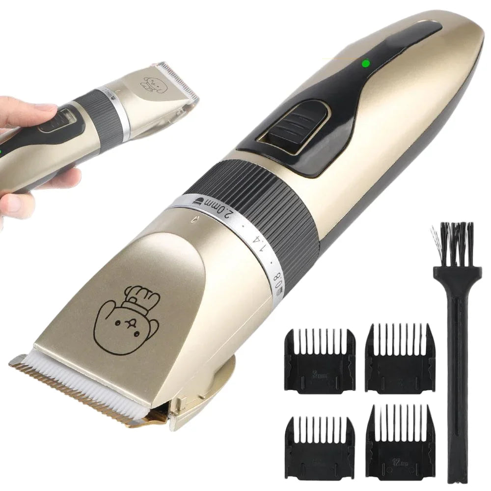 Pet electric clippers for dog and cat shaving; pet hair trimmer; electric beauty shaver.