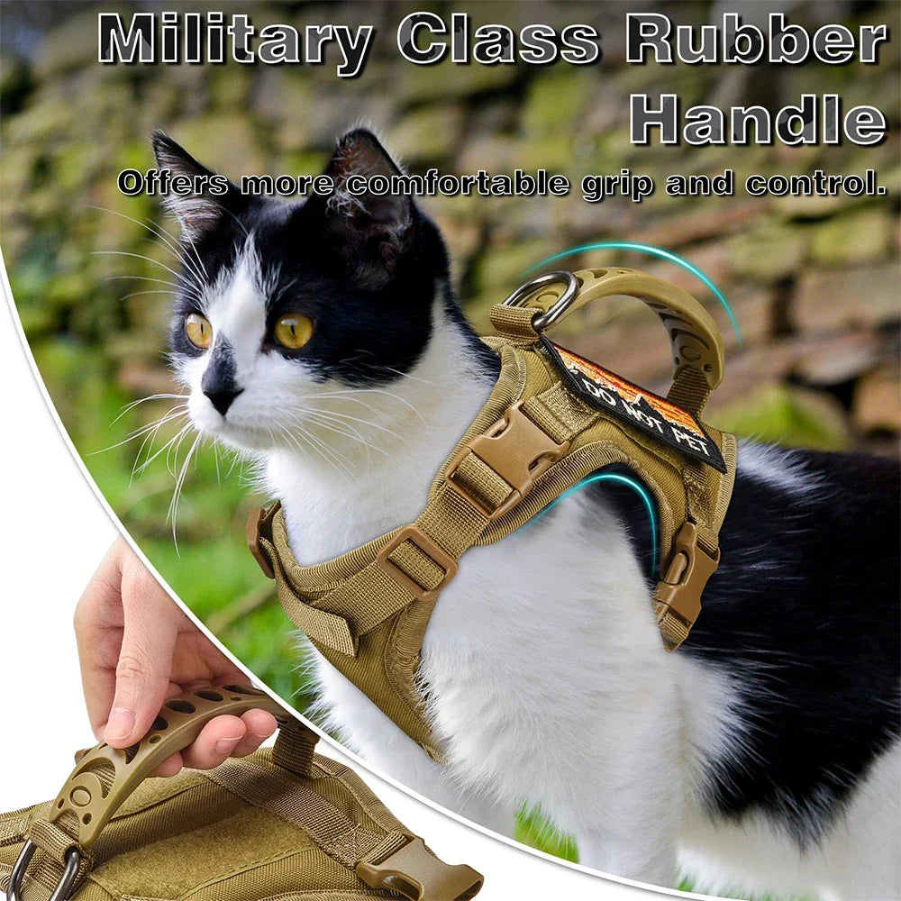 Tactical Puppy Harness For Small Dogs Adjustable Cat Harnesses Vest For Military Service Dogs Training Kitten Cat Accessories