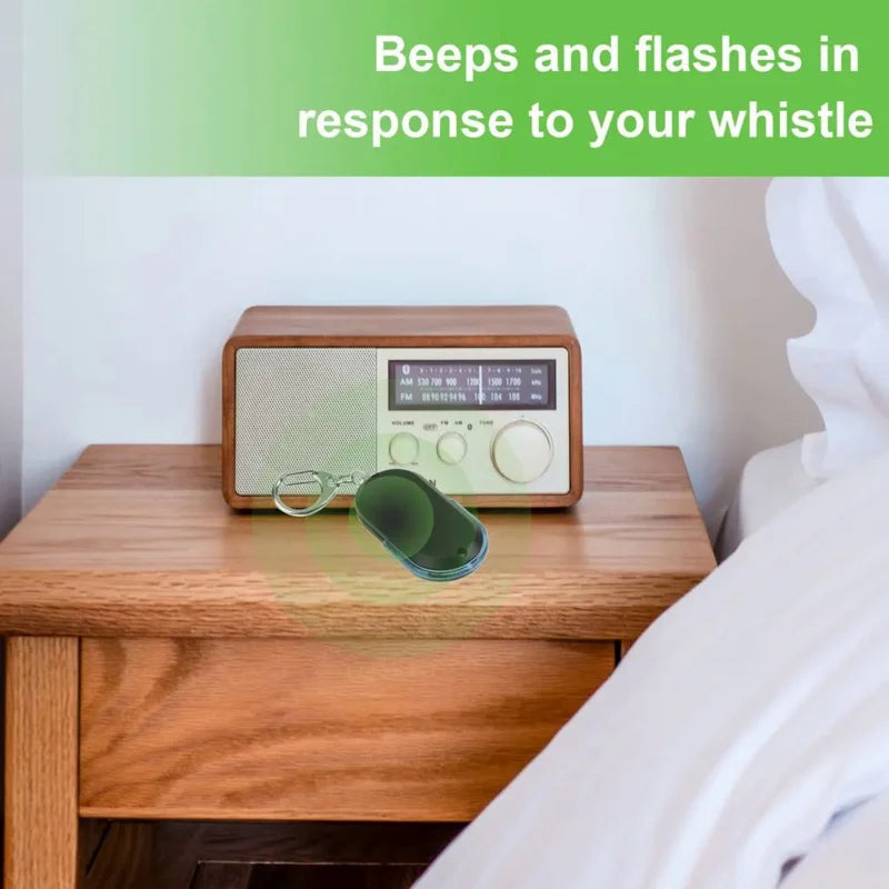 Portable car key finder anti-lost key finder smart find locator keychain whistle beep sound control LED torch