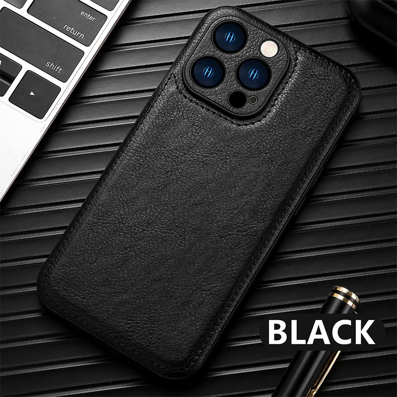 Luxury Leather Case Fashionable Phone Back Cover Quakeproof For iPhone 16 15 14 Plus 13 Pro Max 12 Pro 11 X XR XS Max 7 8 Plus