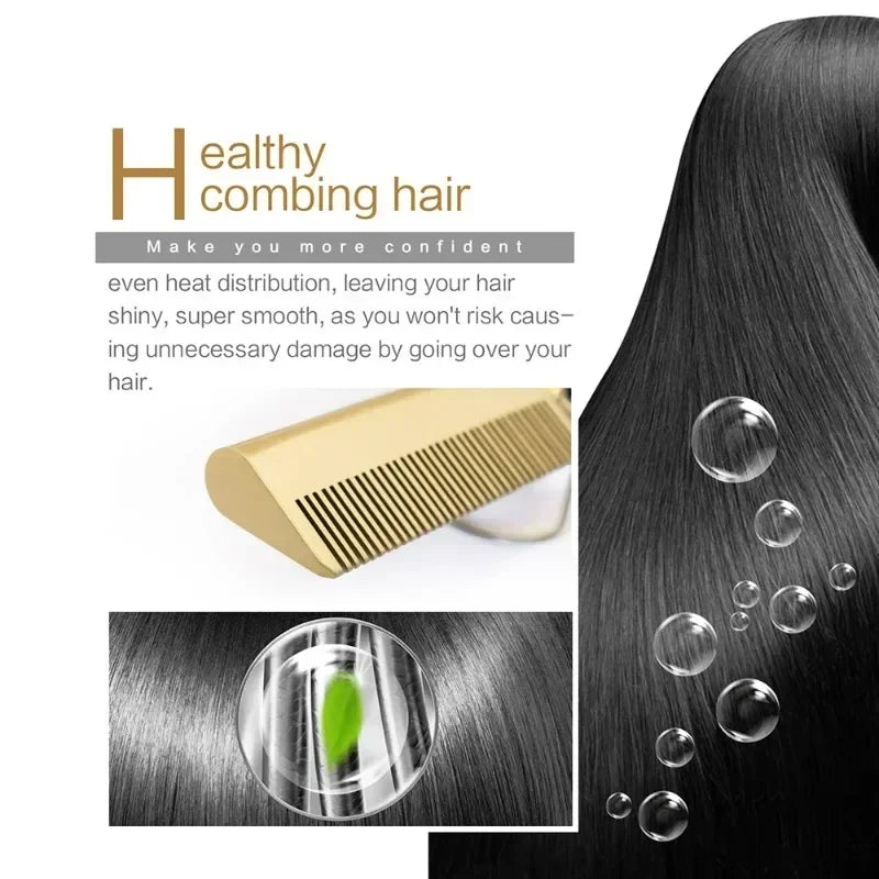 Electric Hot Heating Comb Hair Straightener Curler Flat Irons Wet Dry Hair Iron Straightening Brush Hair Styling Tools