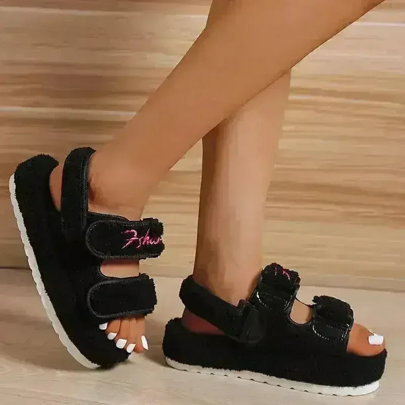 Thick Bottom Sandals - Women's Casual Colorblock Footwear | Femstylo