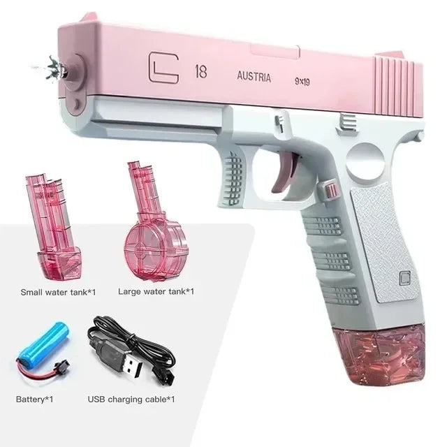Summer Water Gaming Toy Fully Automatic Continuous Fire Watergun Shark Electric Water Gun Large Capacity Water Spray Gun