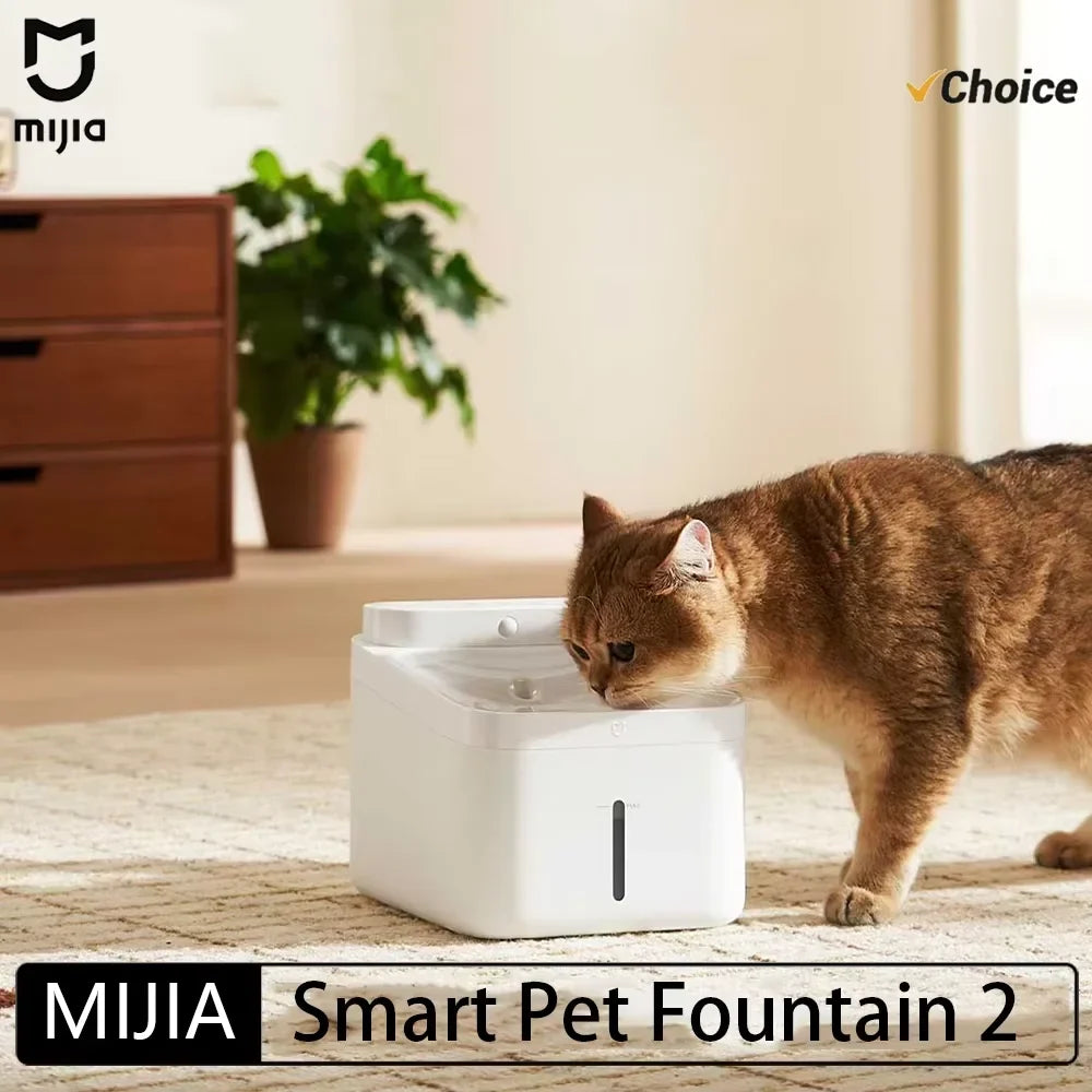 New MiIJIA Smart Pet Drinking Fountain 2 3L Capacity Wireless Water Pump Automatic Sensing Cats and Dogs Long Battery Life