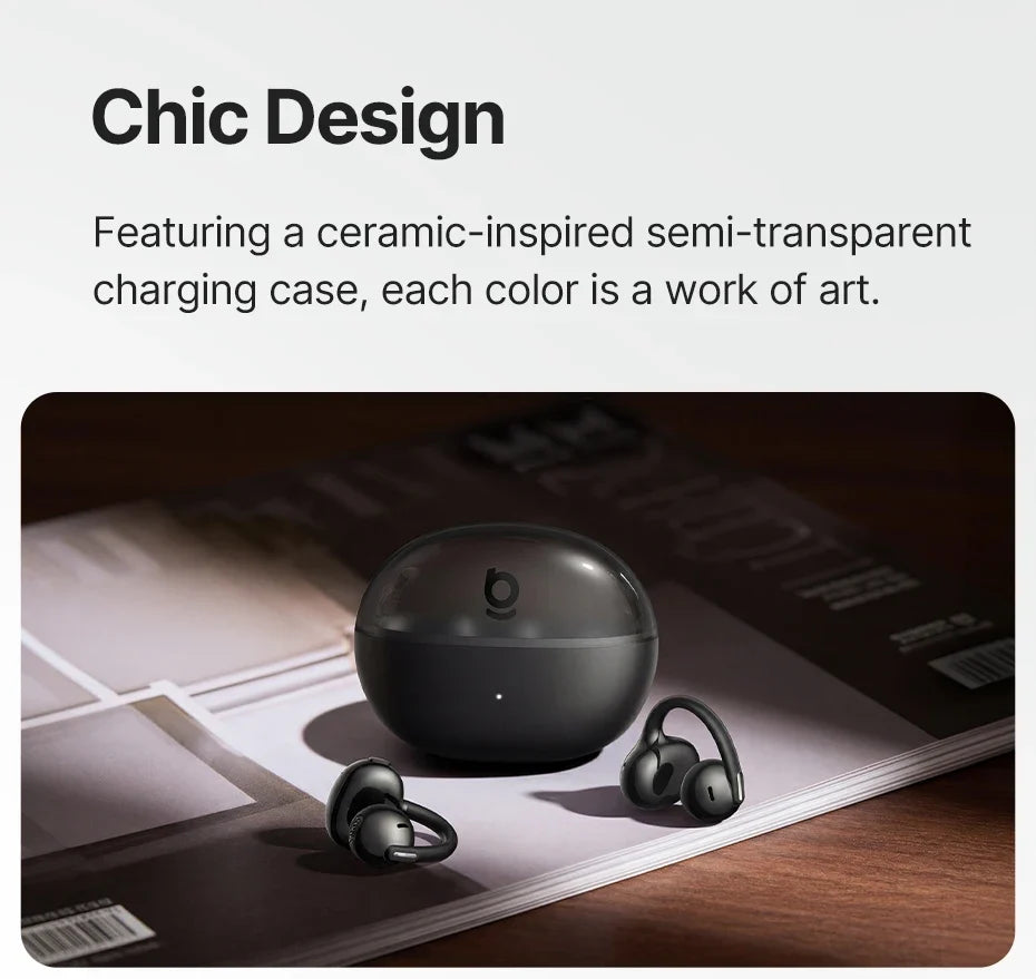 Baseus Bowie MC2 AIR Clip-on TWS Earbuds Ear Clips Wireless Earphones Bluetooth 6.0   Open Earrings 4 Mic ENC Sports Headphones