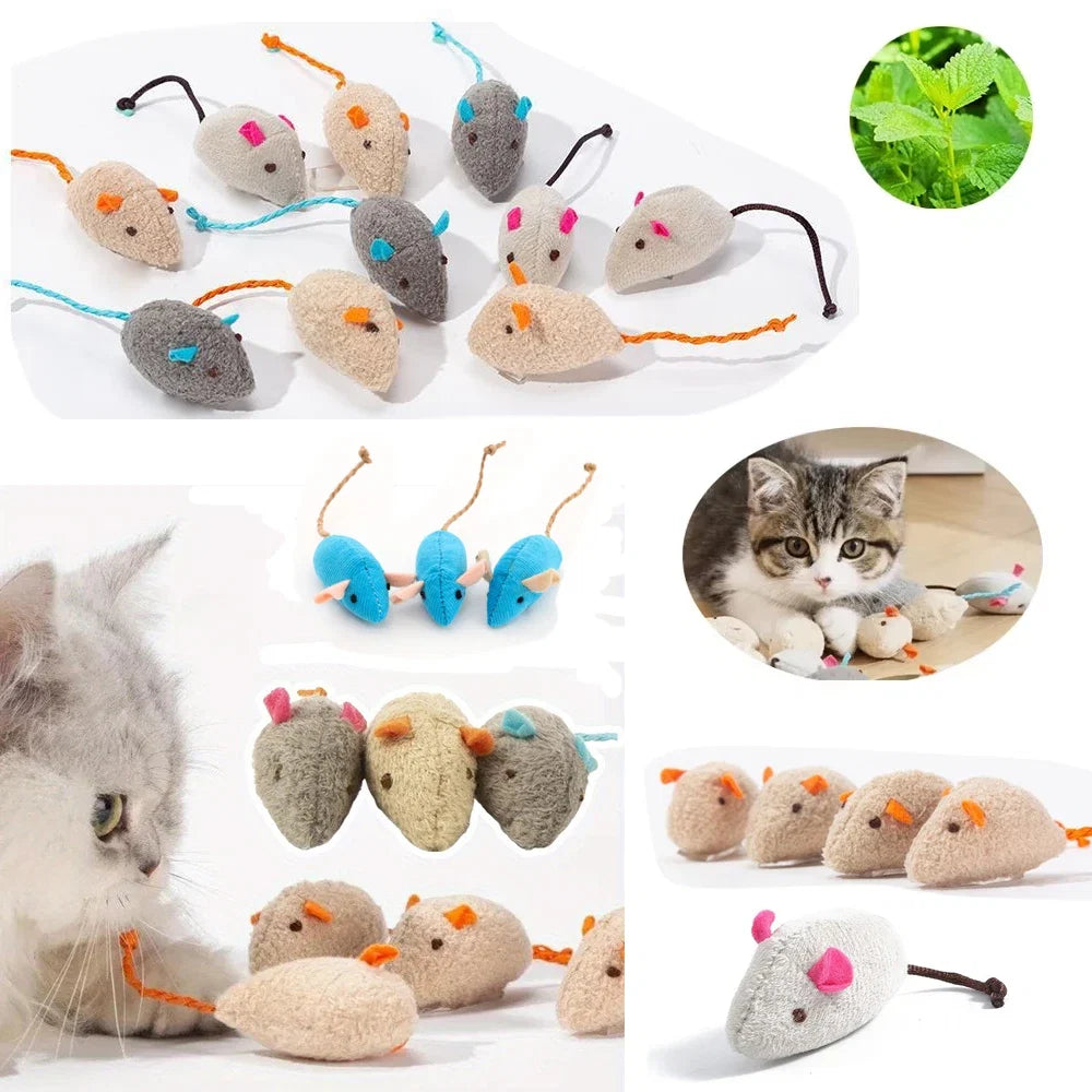 3-200 Pcs Rattle Cat Mouse Toys Also Prefilled Catnip Faux Fur Cat Toys Interactive Cat Game Catnip Toys for Cats Pet Products
