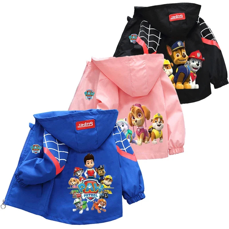 Autumn Children PAW Patrol Hoodie Jacket Coats Baby Girls Boys Cartoon Long Sleeved Zipper Windbreaker Kids Fashion Outerwear