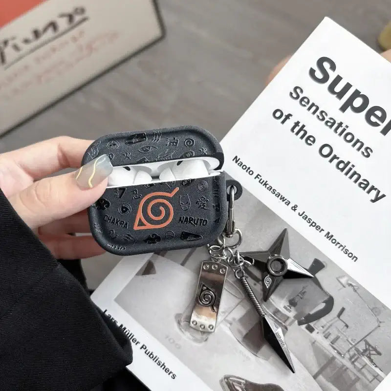 Naruto Akatsuki AirPods Case Shuriken Pendant Protective