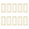 10pcs Wedding Flower Stand Set 23.62"h Gold Metal Column Rack Wedding