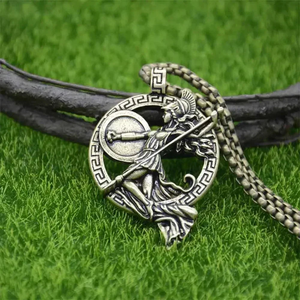 Nostalgia Greek Goddess Roman Mythology Warrior Goddess Minerva Athena Pendant Gothic Necklace For Women Jewelry Accessories
