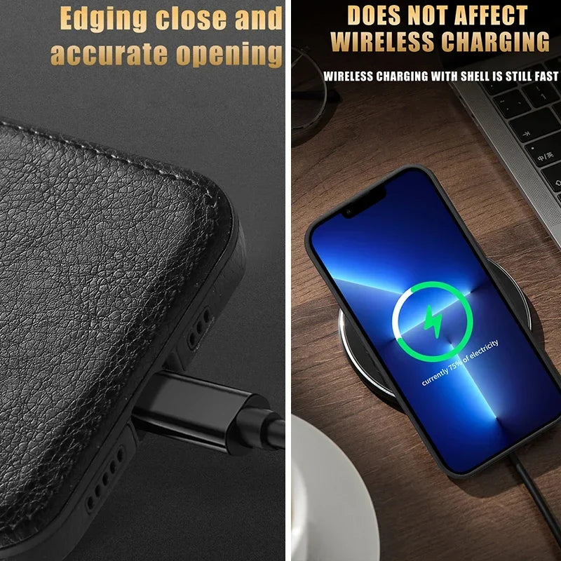 Soft Leather Case for iPhone 15 14 13 12 11 16 17 Pro Max Ultra Thin Lens Protection Cover
