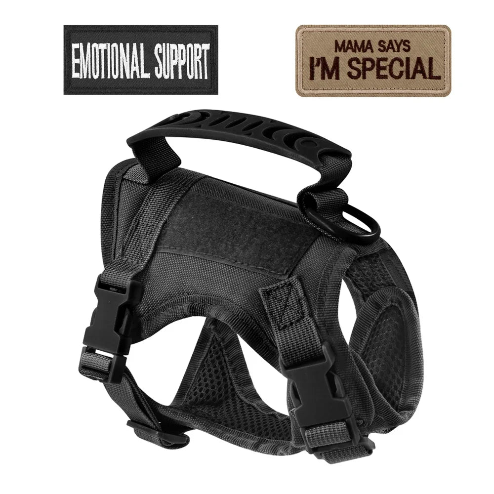 Tactical vest for kittens and small dogs military harness for cats traction strap to prevent escape breathable with 2 Stickers