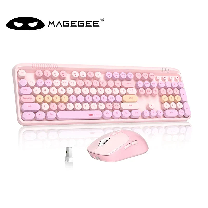 MageGee V920 Wired Game Keyboard Wireless Three DPI Adjustable Mouse Set 104 Keys Power Saving For Laptop Tablet PC Accessories