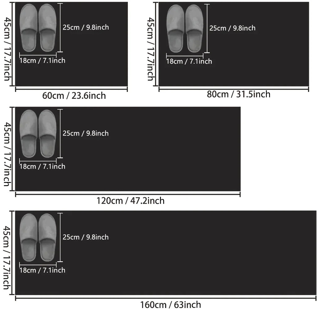 Long imitation woven kitchen floor mats diatom mud printed non-slip mats bathroom absorbent mats door mats restaurant mats