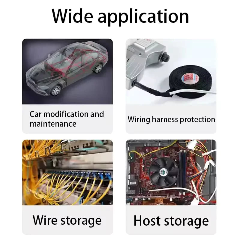 15 Meter Heat-resistant Flame Retardant Tape Coroplast Adhesive Cloth Tape For Car Cable Harness Wiring Loom Protection